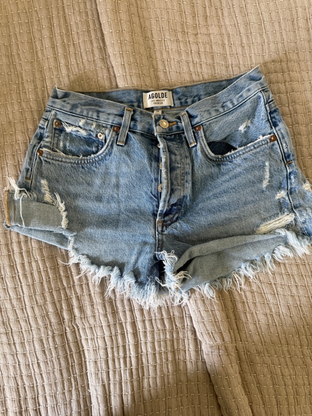 AGOLDE PARKER Denim Cutoff Short